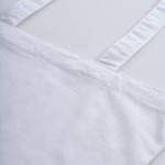 Bolsa de la compra de algodón reciclado con asas largas 140 g/m2 color blanco segunda vista