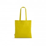 Bolsa de la compra de algodón reciclado con asas largas 140 g/m2 color amarillo