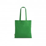 Bolsa de la compra de algodón reciclado con asas largas 140 g/m2 color verde claro