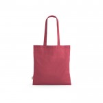 Bolsa de la compra de algodón reciclado con asas largas 140 g/m2 color fucsia