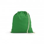 Mochila ecológica de cuerdas de algodón reciclado y RPET 140 g/m2 color verde claro