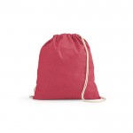 Mochila ecológica de cuerdas de algodón reciclado y RPET 140 g/m2 color fucsia