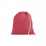 Mochila ecológica de cuerdas de algodón reciclado y RPET 140 g/m2 color fucsia