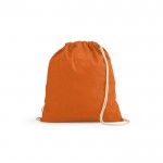 Mochila ecológica de cuerdas de algodón reciclado y RPET 140 g/m2 color naranja