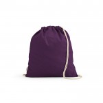 Mochila ecológica de cuerdas de algodón reciclado y RPET 140 g/m2 color violeta