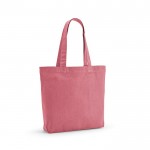 Bolsa de algodón reciclado y RPET con asas largas 180 g/m2 color rosa