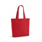 Bolsa de algodón reciclado y RPET con asas largas 180 g/m2 color rojo