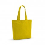 Bolsa de algodón reciclado y RPET con asas largas 180 g/m2 color amarillo