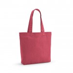 Bolsa de algodón reciclado y RPET con asas largas 180 g/m2 color fucsia