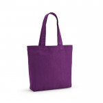 Bolsa de algodón reciclado y RPET con asas largas 180 g/m2 color violeta