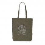 Bolsa de algodón reciclado y RPET con asas largas 220 g/m2 color gris con logo
