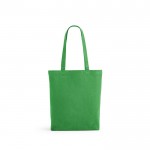 Bolsa de algodón reciclado y RPET con asas largas 220 g/m2 color verde claro vista frontal