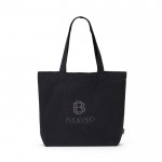 Bolsa de la compra de algodón y poliéster reciclado 220 g/m2 color negro con logo