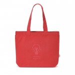 Bolsa de algodón reciclado y RPET con asas largas 280 g/m2 rojo