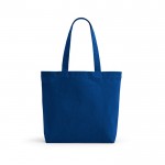 Bolsa de algodón reciclado y RPET con asas largas 280 g/m2 color azul real vista frontal