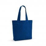 Bolsa de algodón reciclado y RPET con asas largas 280 g/m2 color azul real