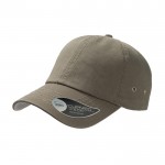 Gorra de béisbol de algodón de sarga con ojales de metal 250 g/m2 color verde oliva