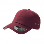 Gorra de béisbol de algodón de sarga con ojales de metal 250 g/m2 color burdeos