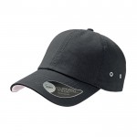 Gorra de béisbol de algodón de sarga con ojales de metal 250 g/m2 color gris oscuro