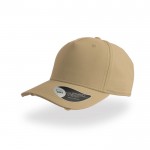 Gorra de algodón destruido con 5 paneles y cierre con hebilla color caqui
