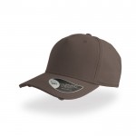 Gorra de algodón destruido con 5 paneles y cierre con hebilla color gris oscuro