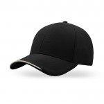 Gorra de poliéster reciclado con 6 paneles y visera con ribete color negro vista 11