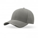 Gorra de poliéster reciclado con 6 paneles y visera con ribete color gris claro