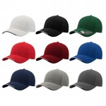 Gorra de poliéster reciclado con 6 paneles y visera con ribete vista con varios colores