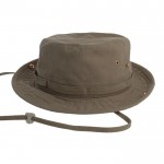 Gorra de algodón reciclado y orgánico con cordón 260 g/m2 color verde oliva