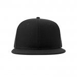 Gorra infantil de poliéster reciclado con visera plana 300 g/m2 color negro vista detalle 6
