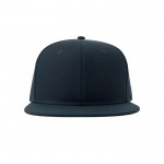 Gorra infantil de poliéster reciclado con visera plana 300 g/m2 color azul marino vista detalle 6