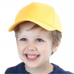 Gorra de algodón para niños de 5 paneles y cierre con velcro