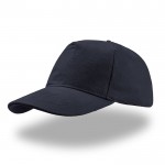 Gorra de sarga de algodón cepillado con cierre trasero de hebilla color azul marino