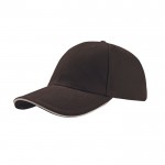 Gorra de algodón de tamaño único con cierre de hebilla 250 g/m2 color marrón