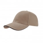 Gorra de algodón de tamaño único con cierre de hebilla 250 g/m2 color caqui