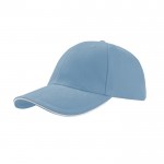 Gorra de algodón de tamaño único con cierre de hebilla 250 g/m2 color azul claro