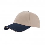 Gorra de algodón de tamaño único con cierre de hebilla 250 g/m2 color beige