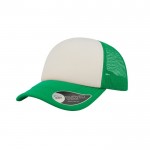 Gorra de poliéster con visera curvada y acolchada de 80 g/m2 color verde