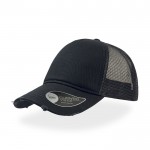 Gorra de algodón con la visera desgastada y cuepro en malla