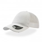 Gorra de algodón con la visera desgastada y cuepro en malla color blanco