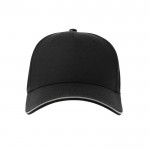 Gorra de poliéster con visera y cierre reflectantes 200 g/m2 color negro vista detalle 6
