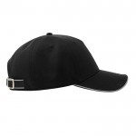 Gorra de poliéster con visera y cierre reflectantes 200 g/m2 color negro