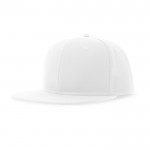 Gorra en sarga de poliéster reciclado con visera plana 300 g/m2 color blanco
