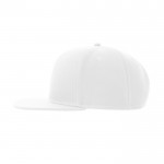 Gorra en sarga de poliéster reciclado con visera plana 300 g/m2 color blanco