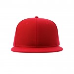 Gorra en sarga de poliéster reciclado con visera plana 300 g/m2 color rojo vista detalle 6