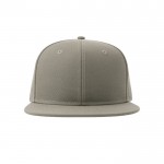 Gorra en sarga de poliéster reciclado con visera plana 300 g/m2 color gris claro vista detalle 6