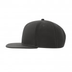 Gorra en sarga de poliéster reciclado con visera plana 300 g/m2 color gris oscuro