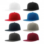 Gorra en sarga de poliéster reciclado con visera plana 300 g/m2 vista con varios colores