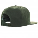 Gorra hecha parcialmente de lana con visera plana de 400 g/m2 color verde oliva vista 1