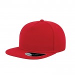 Gorra hecha parcialmente de lana con visera plana de 400 g/m2 color rojo
